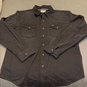 Wrangler Black Denim Button-Up Shirt
